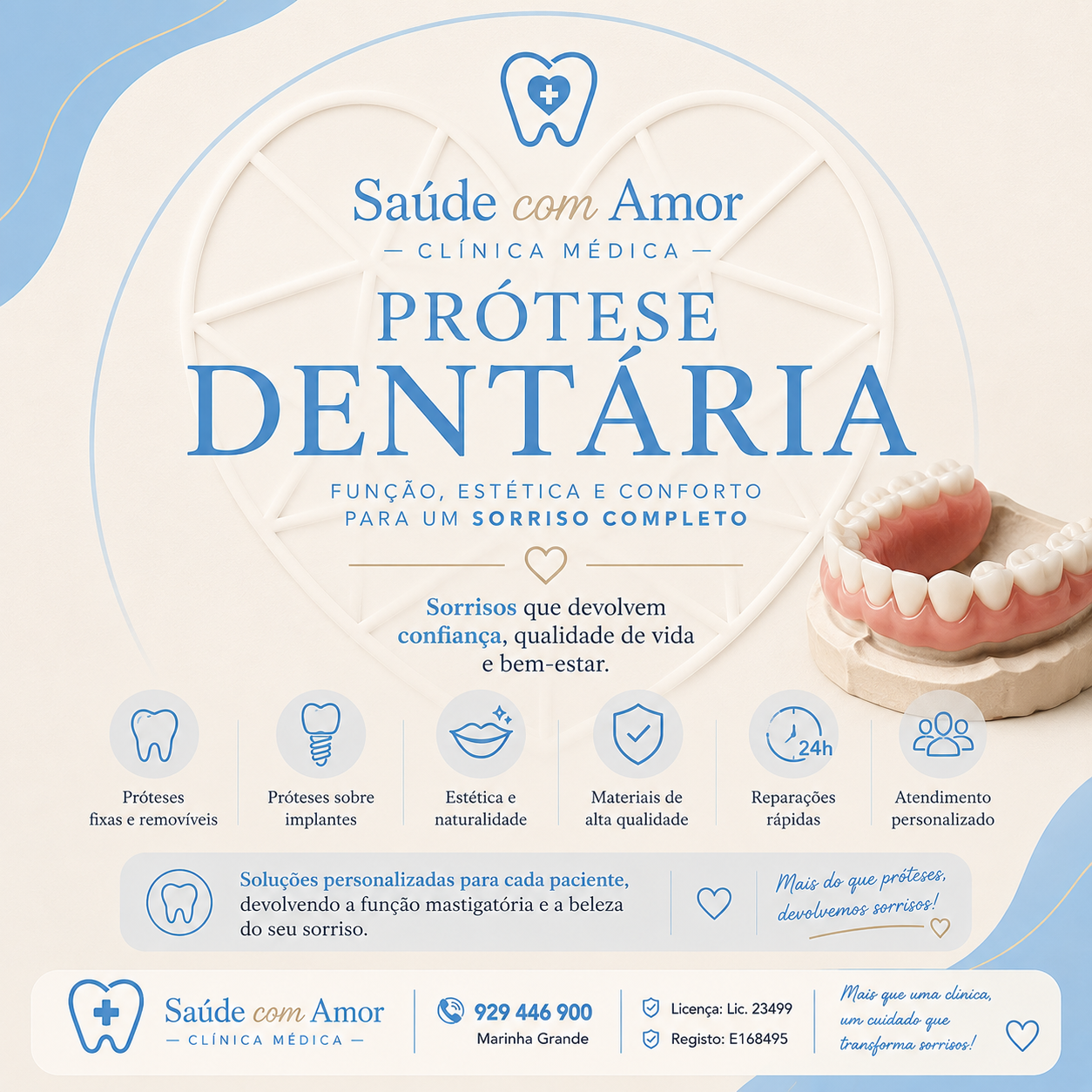 Prótese Dentária — Clínica Saúde com Amor