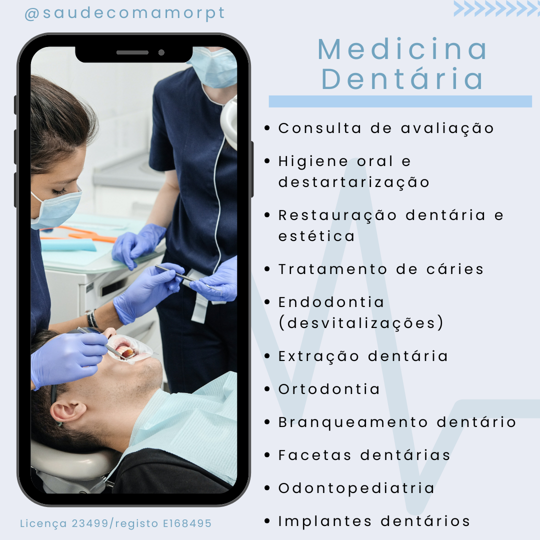 Medicina Dentária — serviços disponíveis na Clínica Saúde com Amor